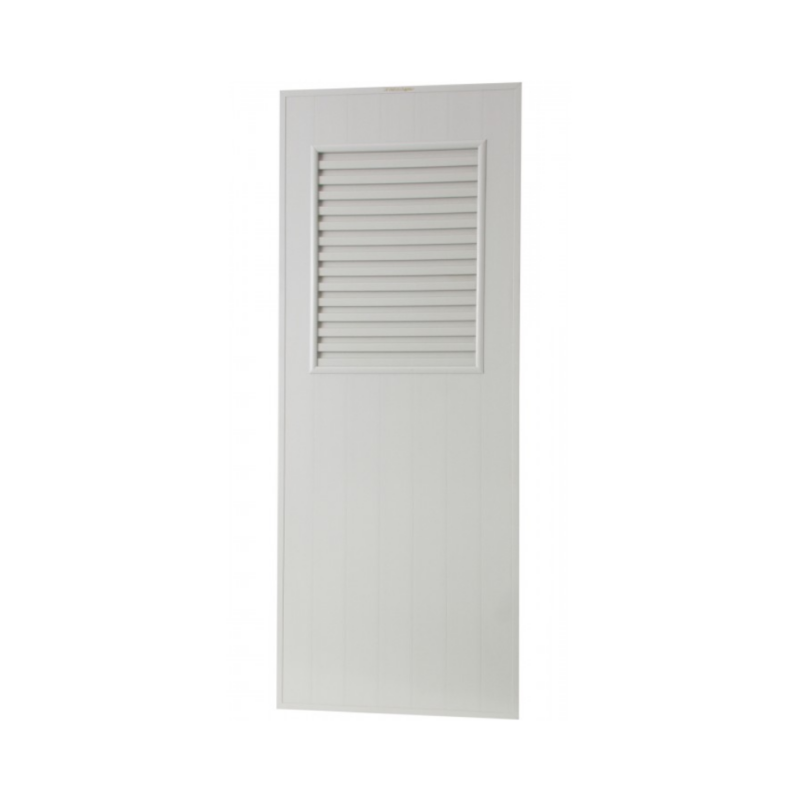 ประตู UPVC RW503 (1.5x70x200) เกล็ดครึ่งครีม (มจ.)