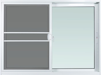 หน้าต่าง ALU THUNDER ขนาด 150 x 110 เซนติเมตร สีอบขาว SS + มุ้ง