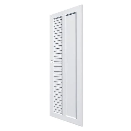 ประตูUPVC PROFILE ECO-DOOR รุ่นUB-2L บานเกล็ดเฉพาะบาน(70x200x3.8cm) สีขาว(จ) ห้องน้ำหรือภายใน