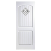 ประตูไฟเบอร์กลาสกระจก ECO-DOOR #2PG (80x200cm.) สีขาว ภายนอก