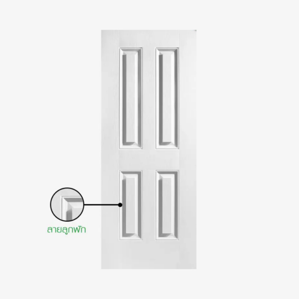 ประตู uPVC UPVC4 4ฟักตรง (90x200cm.) สีขาว ภายนอก