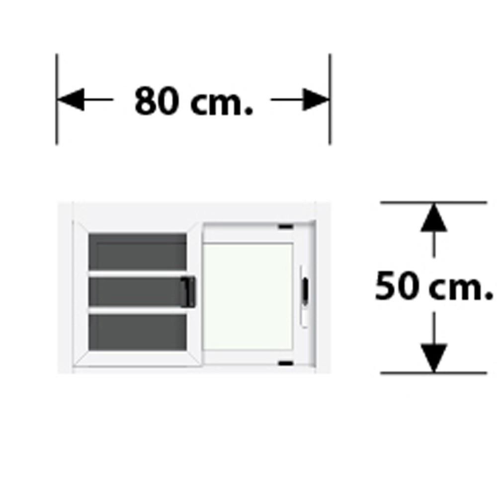 หน้าต่างบานเลื่อน รุ่นLP-X3-W8(80x50)สีอบขาว SS+มุ้งลวด