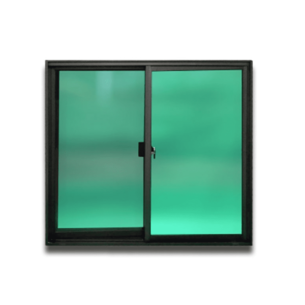 หน้าต่างบานเลื่อน อะลูมิเนียม S-S ALU ALFA 100X100 ซม. สีชา กระจกสีเขียว