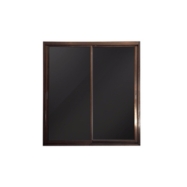 ประตู ALU HOOM DOT ALFA (160x200) สีชา SS+มุ้งลวด (กระจกสีชาดำ)