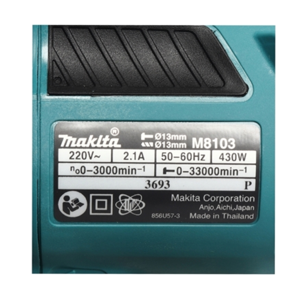 สว่านกระแทก MAKITA รุ่น M8103B 13 มิล (1/2 นิ้ว) ปรับรอบซ้าย-ขวา กำลังไฟ 430 วัตต์ - Image 3
