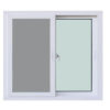 หน้าต่าง UPVC บานเลื่อน Hoomdot Thunder Aluminium 2 บาน SS ขนาด 120 x 110 เซนติเมตร (F10) สีขาว มีมุ้ง
