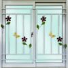 หน้าต่างบานเลื่อน 2 บาน เหล็กดัด Hoomdot Alfa Aluminium ดอกไม้ผีเสื้อ ขนาด 120 x 110 เซนติเมตร สีขาว