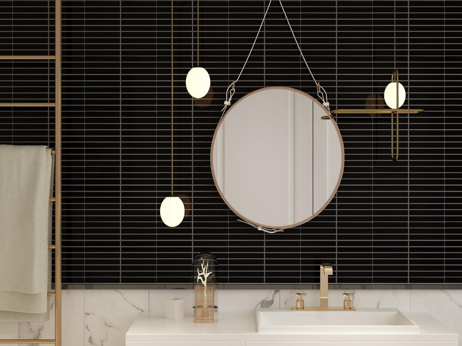 โมเสค COTTO รุ่นBASIC STRIPE BLACK 30.0X29.6 - Image 2