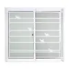 หน้าต่างบานเลื่อน Hoomdot Thunder Aluminium ขนาด100 x 100 สีขาว SS เหล็กดัด+มุ้ง ลายนก ECO F10