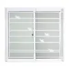 หน้าต่างบานเลื่อน Hoomdot Thunder Aluminium ขนาด100 x 100 สีขาว SS เหล็กดัด+มุ้ง ลายนก ECO F10