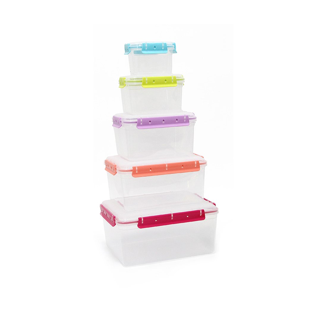 ชุดกล่องอาหารฝาซุปเปอร์ล็อก5สี สี่เหลียม 5ชิ้น รุ่น 1706-5A - Image 5