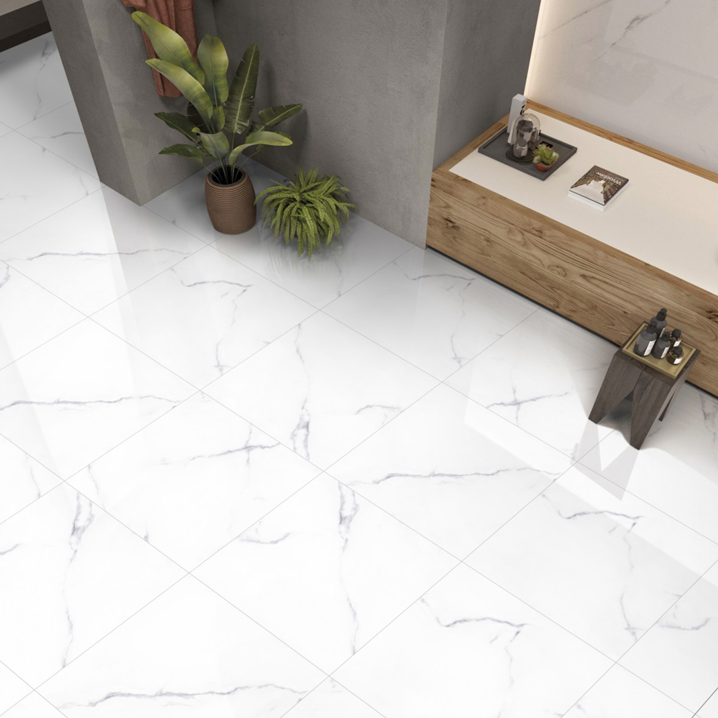 กระเบื้อง 60 x 60 นิ้ว LORENCE LR 6001 BIANCO CARARA (RANDOM 4)1.44/A (4แผ่น/กล่อง) - Image 3