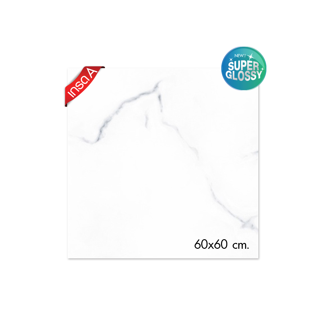 กระเบื้อง 60 x 60 นิ้ว LORENCE LR 6001 BIANCO CARARA (RANDOM 4)1.44/A (4แผ่น/กล่อง)