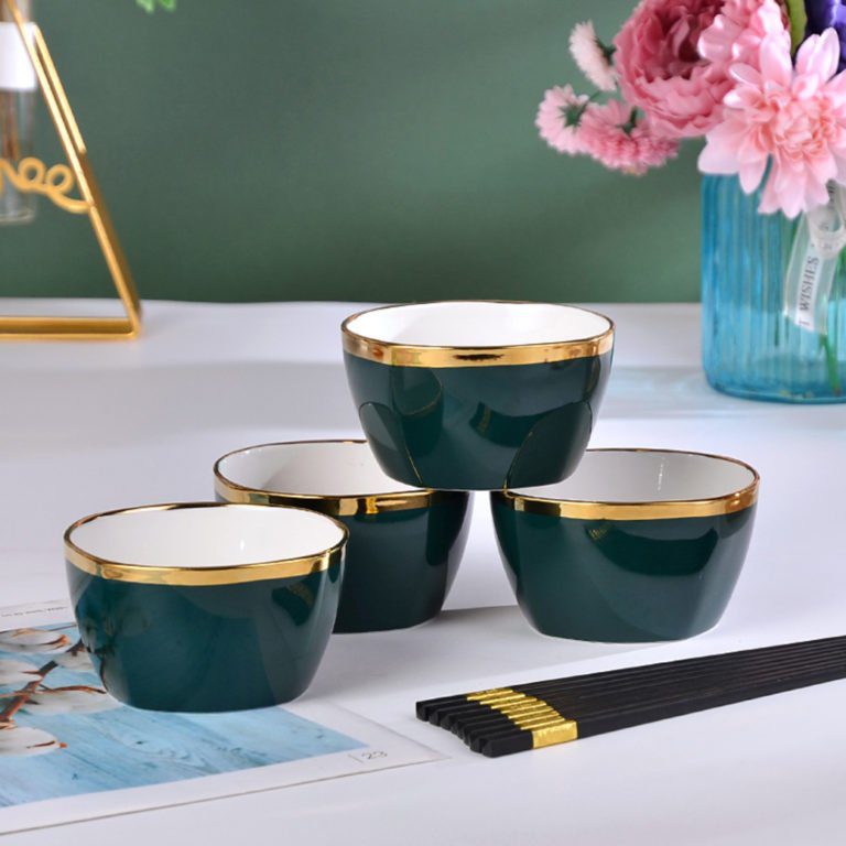 เซ็ตจานชามเซรามิค 8ชิ้น HOOM DOT รุ่น Emerald Green - Image 5