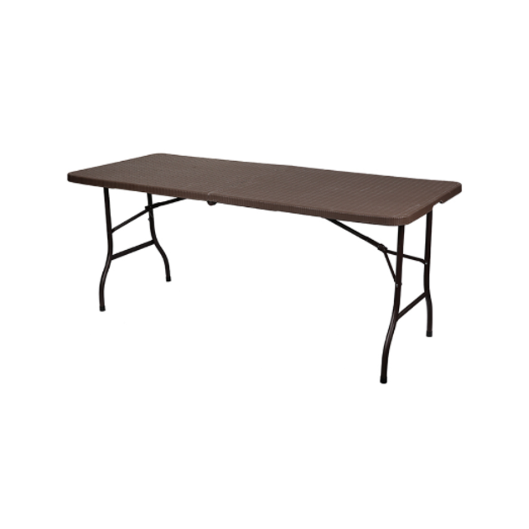 โต๊ะพับอเนกประสงค์ (พับครึ่ง) ลายหวาย HOOMDOT 183x75x74 CM รุ่น HY-Z183TB - Image 3