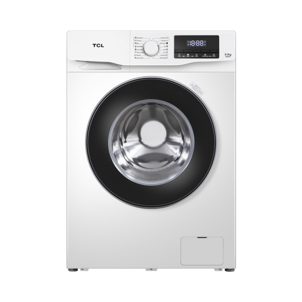 เครื่องซักผ้าฝาหน้า TCL รุ่น P608FLW ความจุ 8 กิโลกรัม