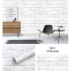 วอลเปเปอร์อิฐขาว White Brick HOOM DOT ขนาด 45cm x 5m