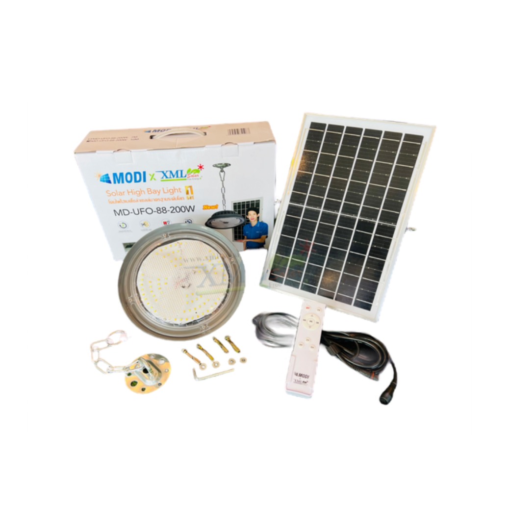โคมไฟเพดานโซล่าเซลล์ Solar Cell XML HIGHBAY 200W 3COLOR