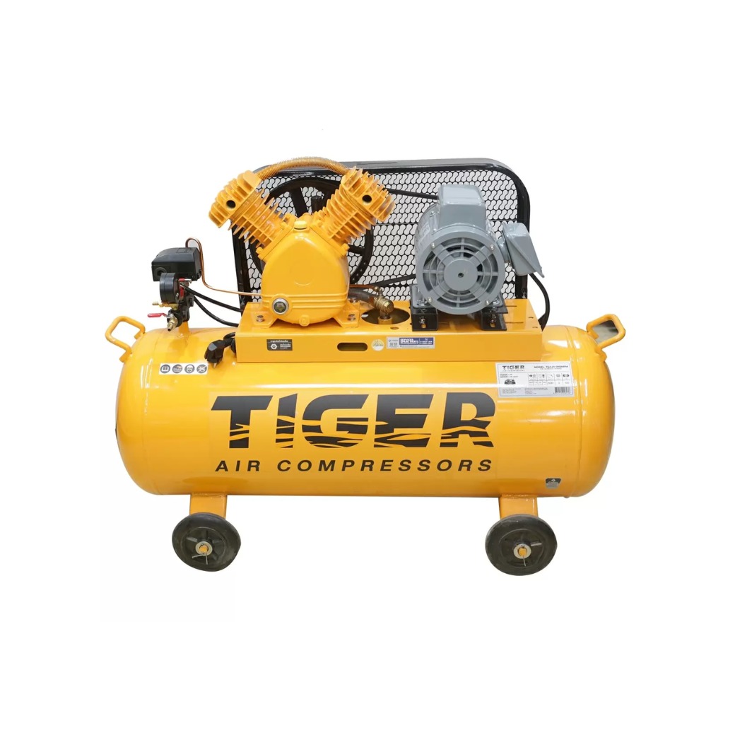 ปั้มลม+มอเตอร์ TIGER 1 HP รุ่น TGA21-100M ขนาด 100 ลิตร